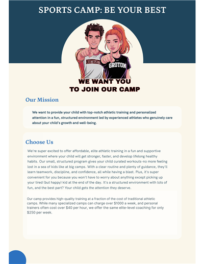 Sports Camp - Be your Best!